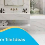 Modern bathroom with white marble tiles