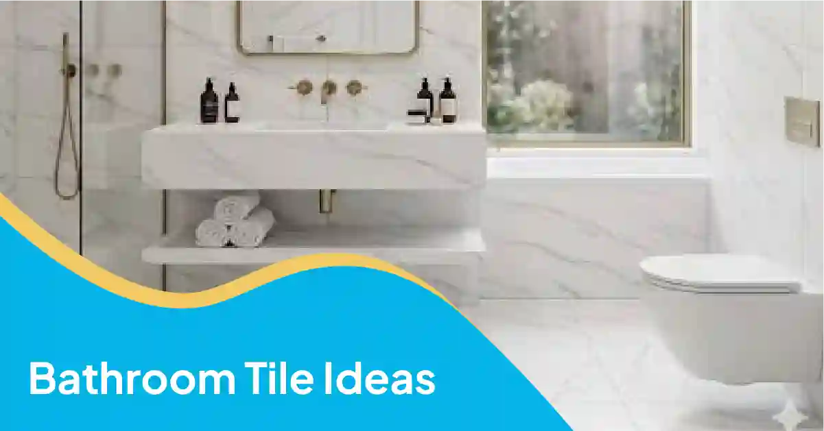 Modern bathroom with white marble tiles