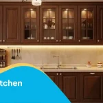 Custom kitchen cabinets with dark wood finish